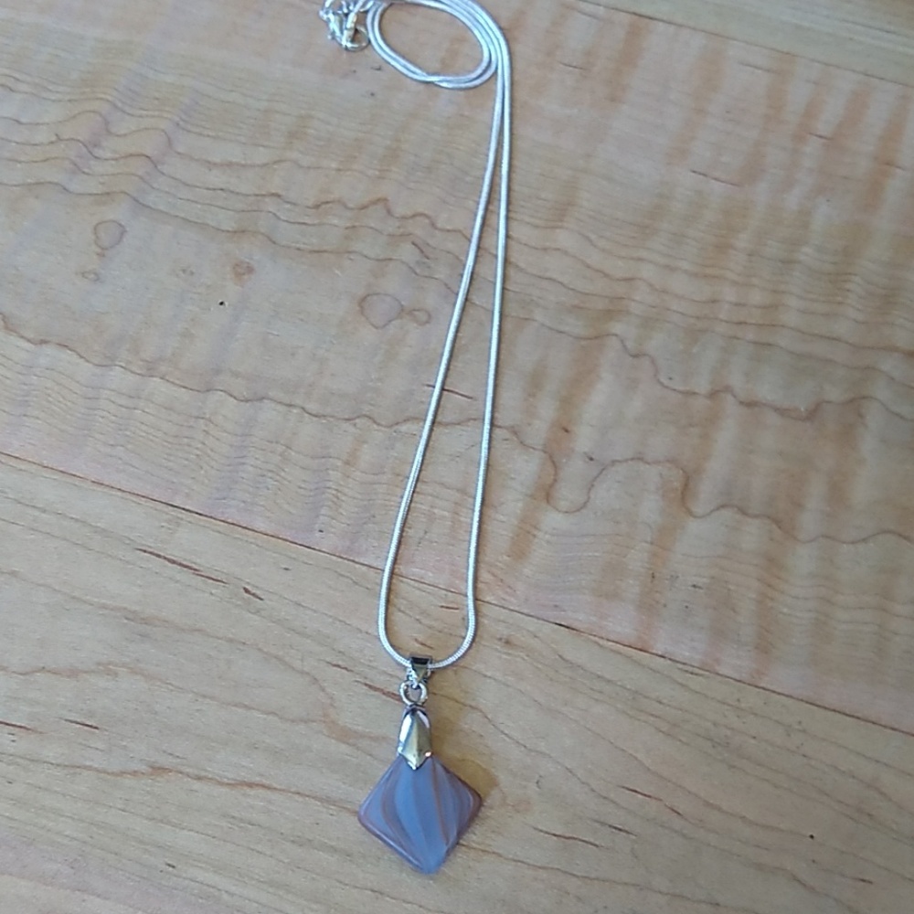 Handmade Glass Pendant w/ Chain - Picture 3 of 4